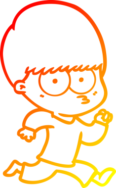 Bir insan tarafından çizilmiş gergin bir çizgi film çocuğunun çizimi.