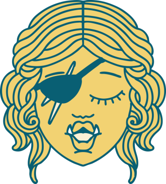 Retro Dövme Biçimli Ork karakteri bir insan tarafından çizilmiş