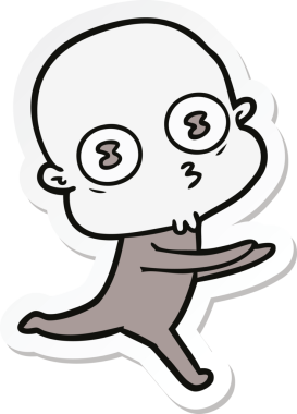 Bir insan tarafından çizilen garip kel uzay adamının çıkartması.