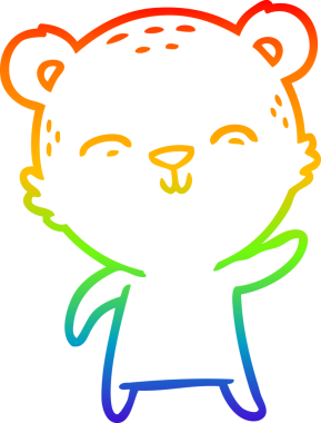 Bir insan tarafından çizilmiş mutlu bir çizgi film ayısının çizimi.