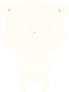 Bir insan tarafından çizilmiş düz renkli karikatür kutup ayısı.