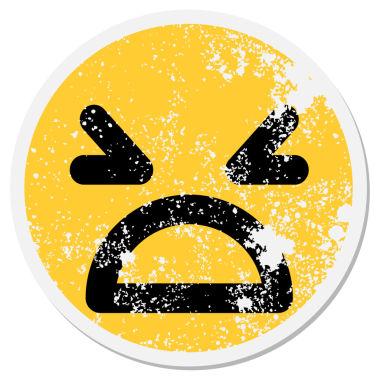 Bir insan tarafından çizilmiş basit kızgın yüz çemberi.