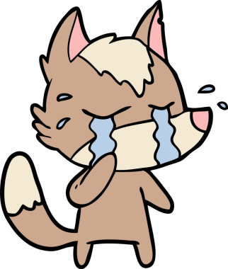 Bir insan tarafından çizilmiş ağlayan kurt çizgi filmi.