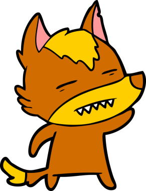 Bir insan tarafından çizilmiş tilki çizgi film karakteri