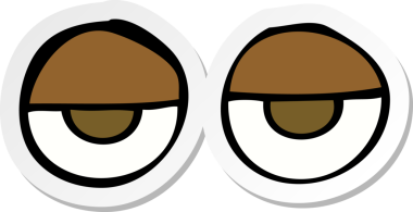 Bir insan tarafından çizilmiş bir çizgi film gözünün çıkartması.