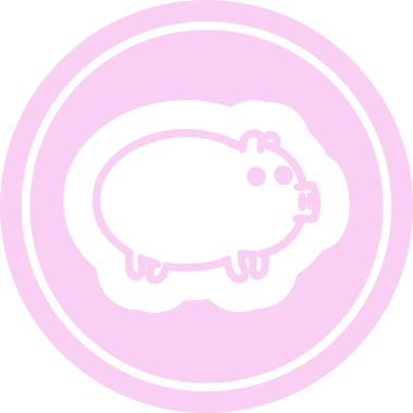 Şişko domuz sembolü bir insan tarafından çizilmiş.