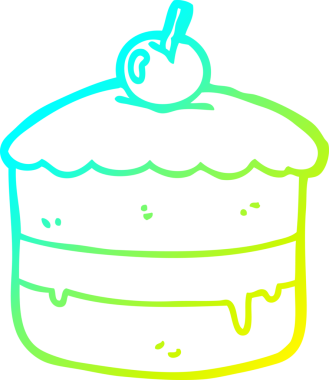 Bir insan tarafından çizilmiş çizgi film pastasının soğuk gradyan çizgisi.