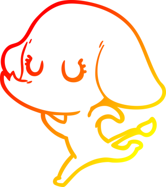 Bir insan tarafından çizilmiş şirin bir fil çizimi.