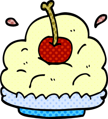 Bir insan tarafından çizilmiş karikatür tatlısı.