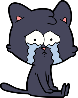 Bir insan tarafından çizilmiş çizgi film kedisi.