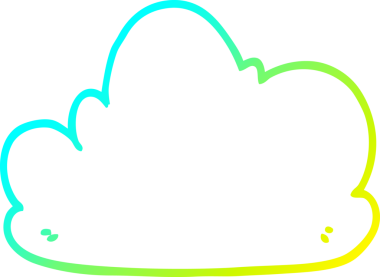 Bir insan tarafından çizilen karikatür bulutunun soğuk gradyan çizimi