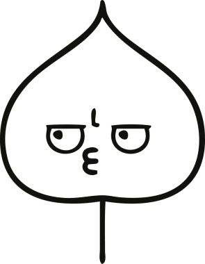 Bir insan tarafından çizilmiş dışavurumsal yaprağın çizgi çizimi