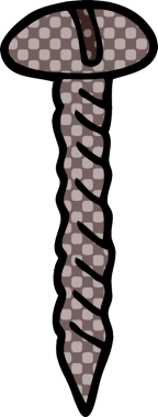 Bir insan tarafından çizilmiş karikatür metal vida