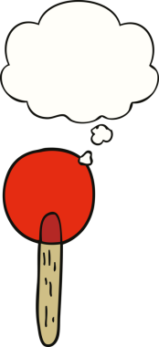 Bir insan tarafından çizilmiş düşünce balonlu şeker lolipopu.