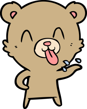 Bir insan tarafından çizilmiş kaba çizgi film ayısı.