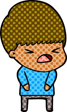 Çizgi film bir insan tarafından çizilmiş stresli adam