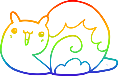 Gökkuşağı gradyan çizgisi bir insan tarafından çizilmiş şirin bir salyangoz çizimi