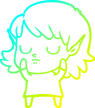 Bir insan tarafından çizilmiş soğuk gradyan çizgi çizimi.