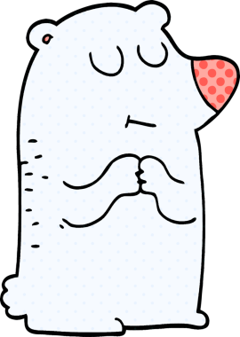 Bir insan tarafından çizilmiş kutup ayısı karalaması.