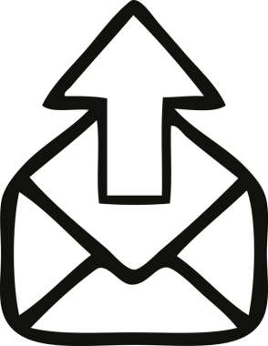 Bir insan tarafından çizilmiş bir e-posta işareti çizimi