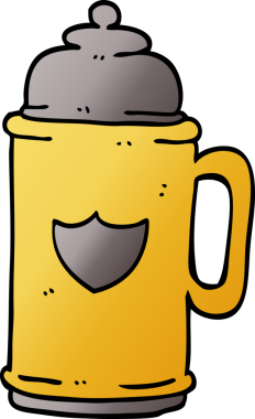 bir insan tarafından çizilmiş altın tankard karalaması