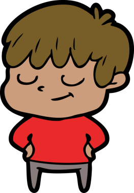 Bir insan tarafından çizilmiş mutlu çocuk çizgi filmi.