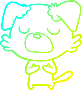 Bir insan tarafından çizilen çizgi film köpeğinin soğuk gradyan çizgisi.