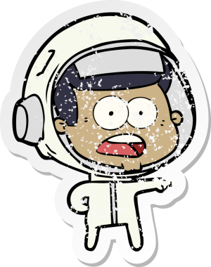 Bir karikatürün sıkıntılı çıkartması bir insan tarafından çizilmiş astronotu şaşırttı.