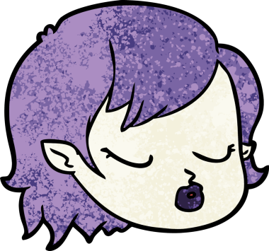 Bir insan tarafından çizilmiş vampir kız yüzü.