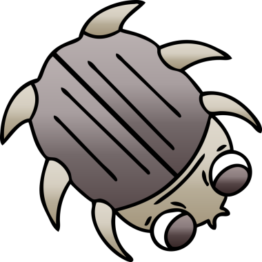 bir insan tarafından çizilmiş gölgelenmiş garip karikatür böceği