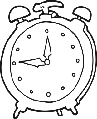 bir insan tarafından çizilmiş çizgi film çalar saati