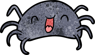 Bir insan tarafından çizilmiş cadılar bayramı örümceği çizgi filmi.