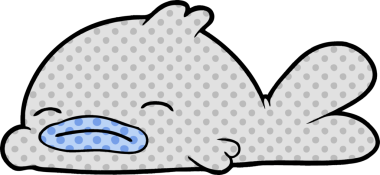 Bir insan tarafından çizilmiş şirin karikatür balığı.