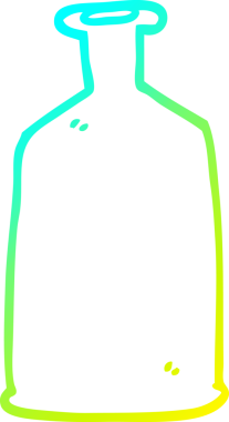 Bir insan tarafından çizilmiş yeşil bir şişenin soğuk gradyan çizgisi.