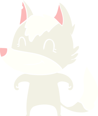 Bir insan tarafından çizilmiş düz renkli çizgi film kurdu.