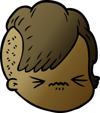 Bir insan tarafından çizilmiş bir kadın yüzü.