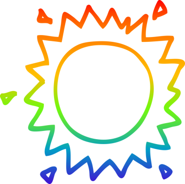 gökkuşağı gradyan çizgi çizimi bir insan tarafından çizilmiş bir çizgi güneş