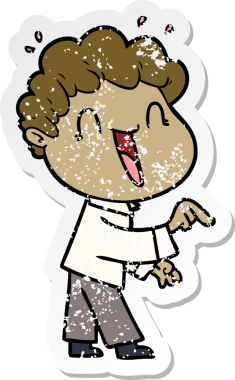 Bir insan tarafından çizilmiş mutlu bir adamın sıkıntılı çıkartması.