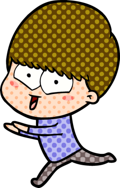 Bir insan tarafından çizilmiş mutlu çocuk çizgi filmi.