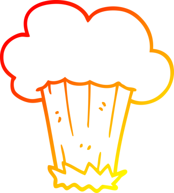 Bir insan tarafından çizilmiş bir çizgi filmin sıcak gradyan çizimi