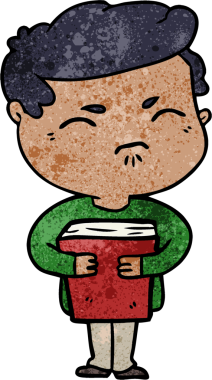 Bir insan tarafından çizilmiş bir kitapla rahatsız edilmiş bir adam.