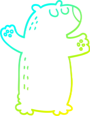 Bir insan tarafından çizilmiş kutup ayısının soğuk çizgi çizimi.