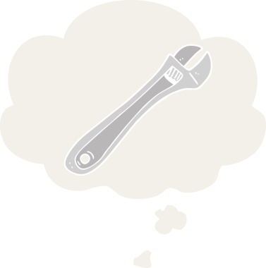 Düşünce baloncuğu olan çizgi film anahtarı insan tarafından çizilmiş.