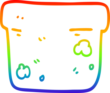 gökkuşağı gradyan çizgi çizimi bir insan tarafından çizilmiş bitki saksısı