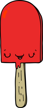 Bir insan tarafından çizilmiş buz lolipopu.