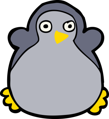 bir insan tarafından çizilmiş penguen çizgi filmi