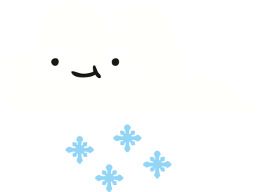 Bir insan tarafından çizilmiş bir kar bulutunun düz renkli retro karikatürü