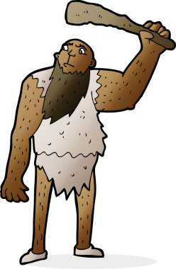 bir insan tarafından çizilmiş neandertal çizgi filmi