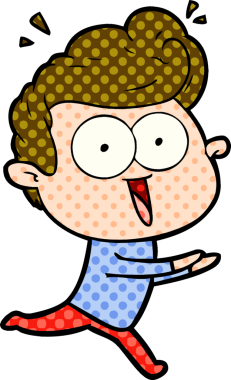 Bir insan tarafından çizilmiş çizgi film bakışlı adam.