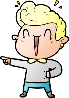 Bir insan tarafından çizilmiş heyecanlı bir çizgi film.